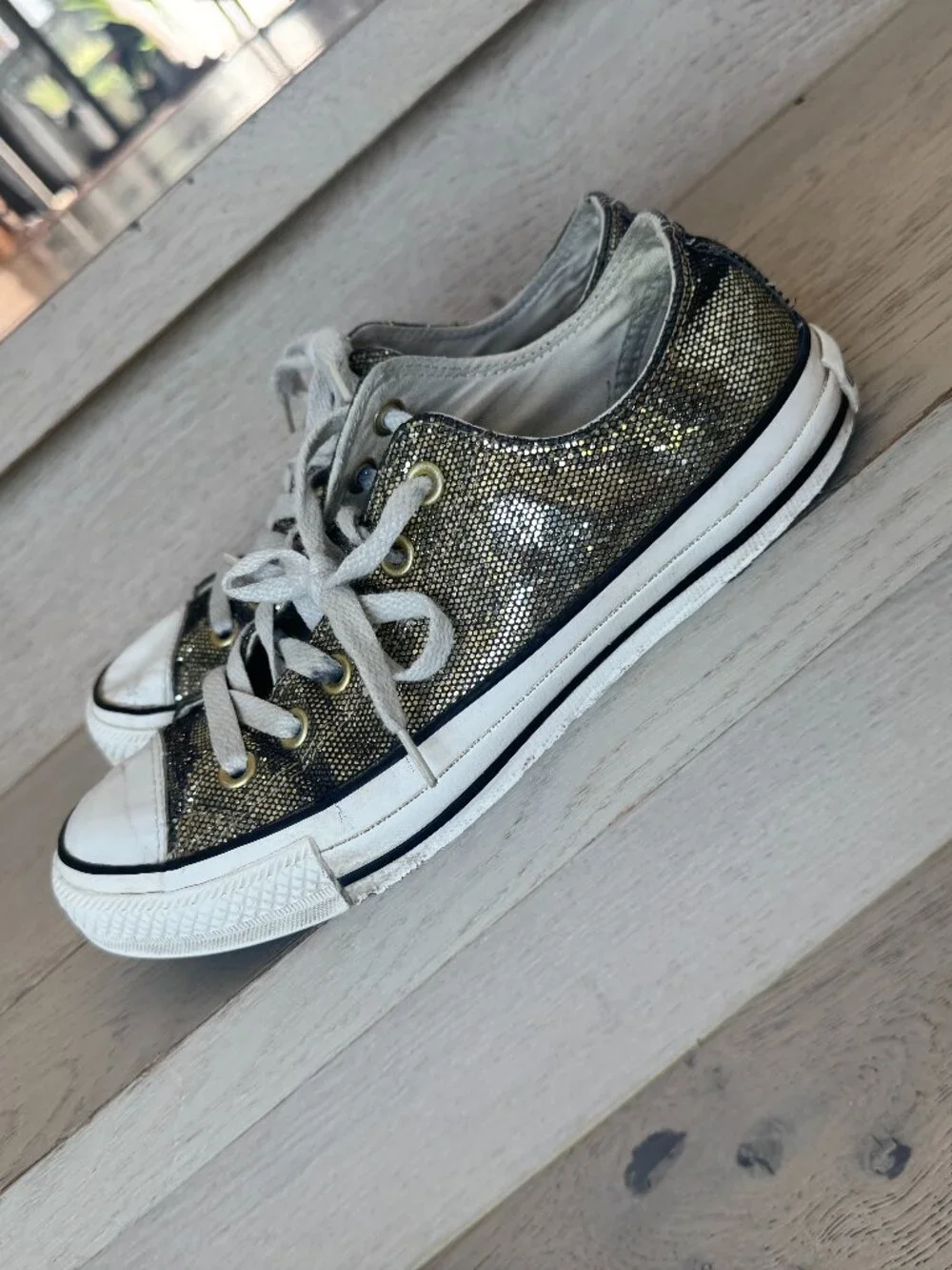 Converse Low Top Gold Glitter 7.5